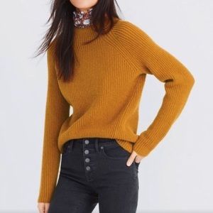 Madewell mustard mock neck sweater